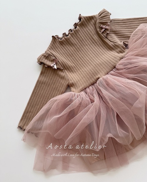 [即納M/L]≪Aosta≫camellia dress brown 2