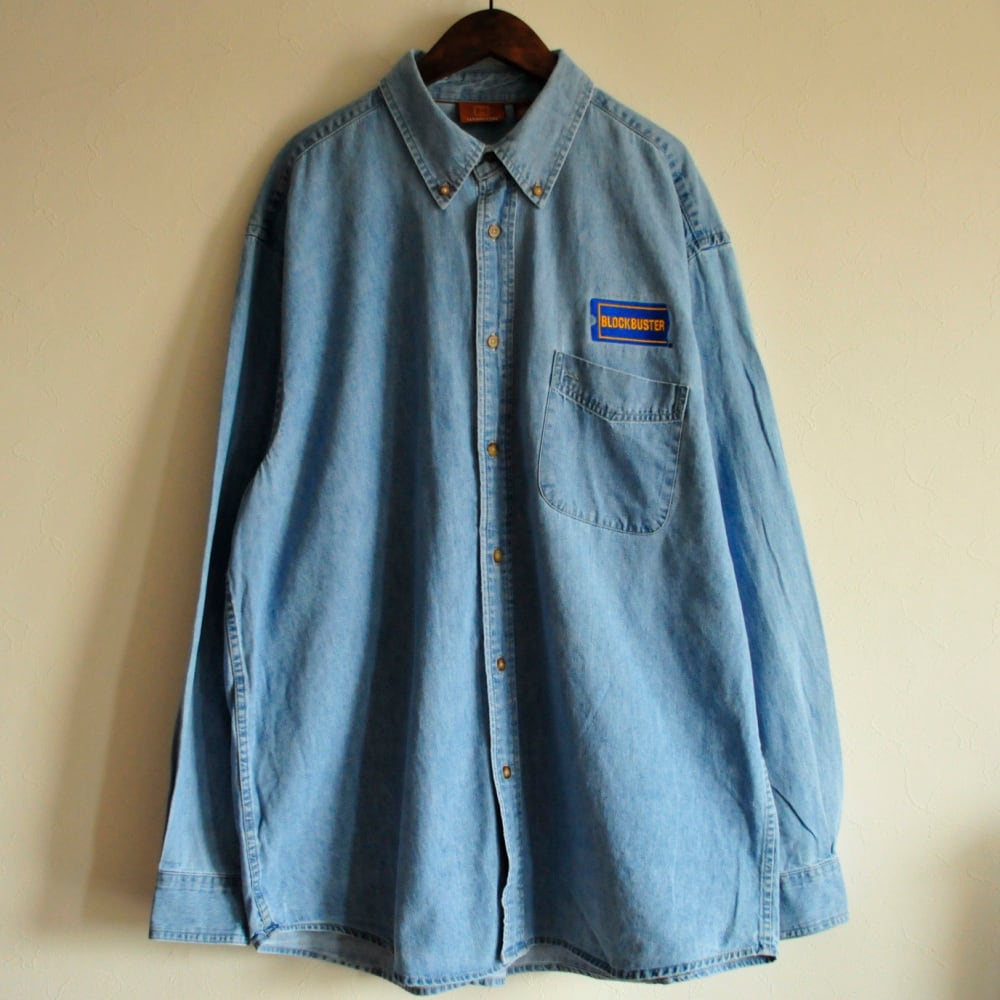 HARRITON B.D Denim shirt {ハリントン ボタンダウン デニム シャツ 古着 メンズ ユニセックス}
