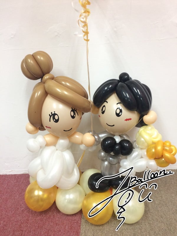 ウェディングギフトや受付装飾に】Balloon Art ウェディングドール