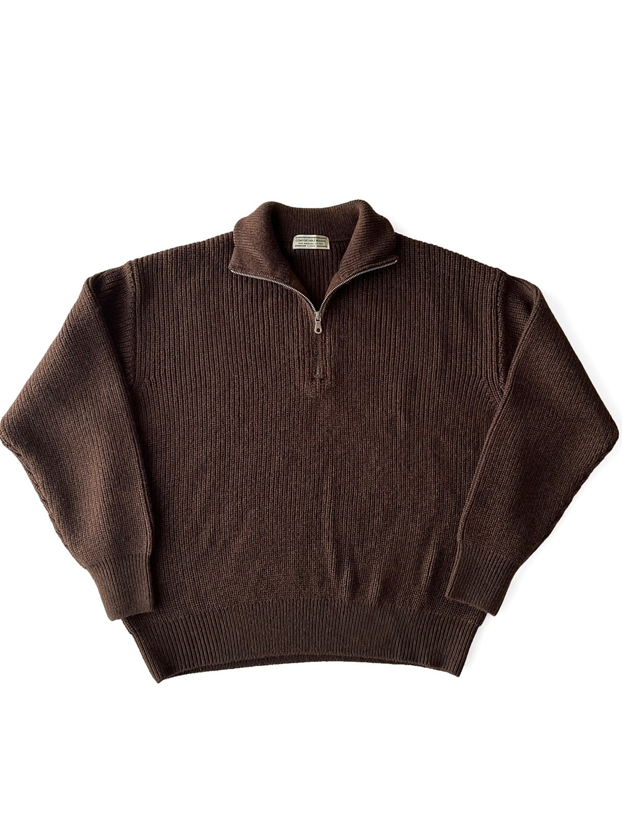トップス COMFORTABLE REASON Harf Zip Knit COMFORTABLE REASON / HARF ZIP KNIT - BROWN | DEXIM