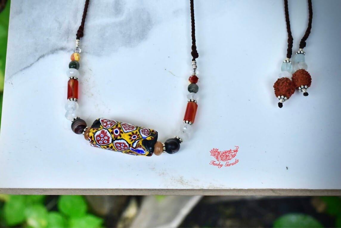 天然石、びーどろ、アンテークビーズ、ネックレス、ハンドメイド٩(๑❛ᴗ❛๑)۶ e9ba6ad59f6c778b59f69930fb6142