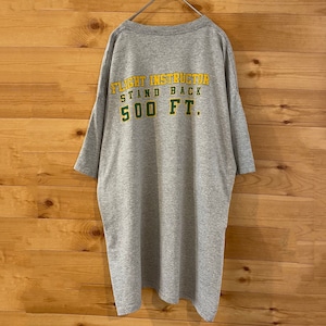 【GILDAN】プリントTシャツ ロゴ バックプリント peter pan's flight school グレー XL ビッグサイズ us古着