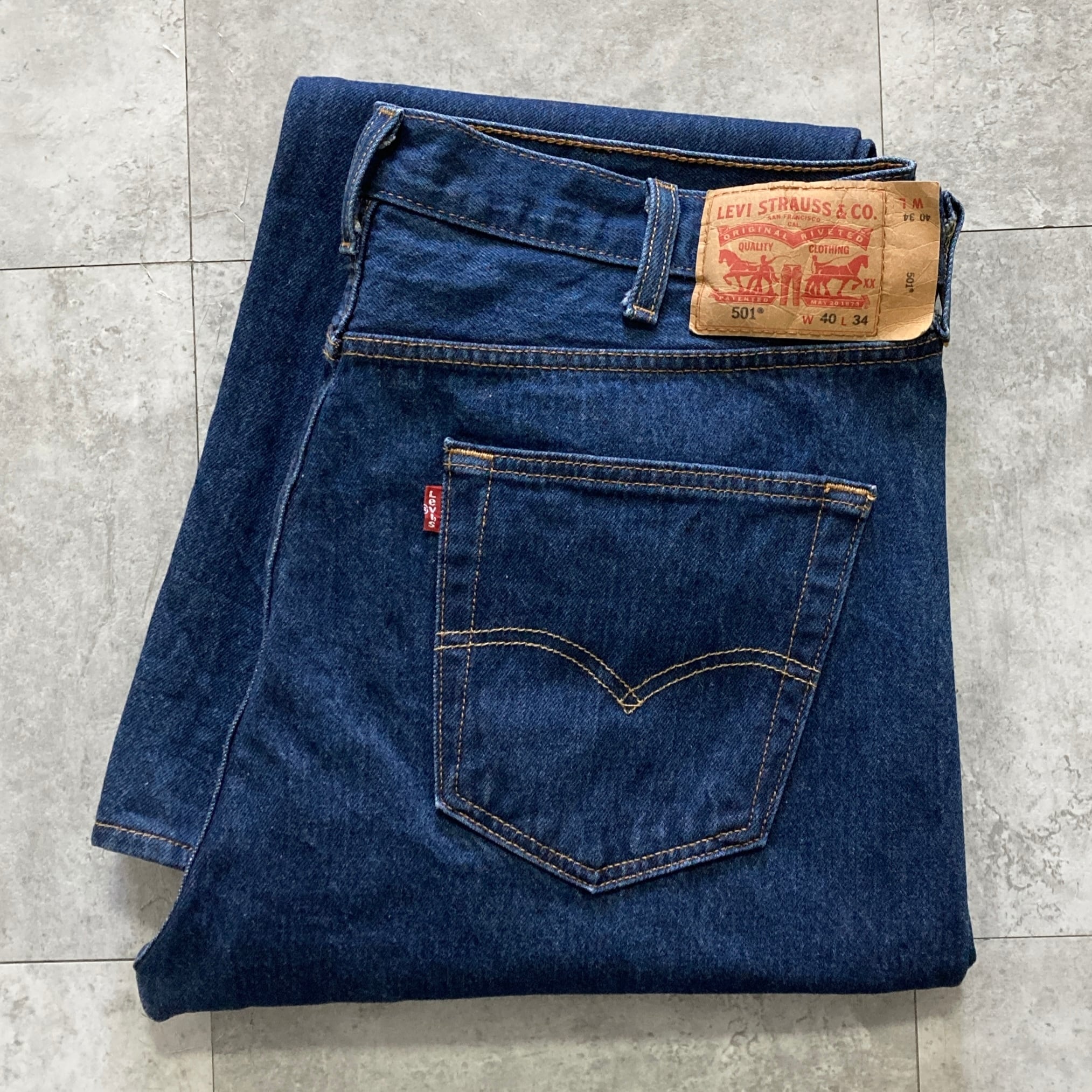 W30 L32】Levis 501 リーバイス ボタンフライ 濃紺 ストレッチ 縦落ち