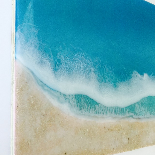 海のアートパネル(小さな海シリーズ)長形横 レジンアート | 島のしずく