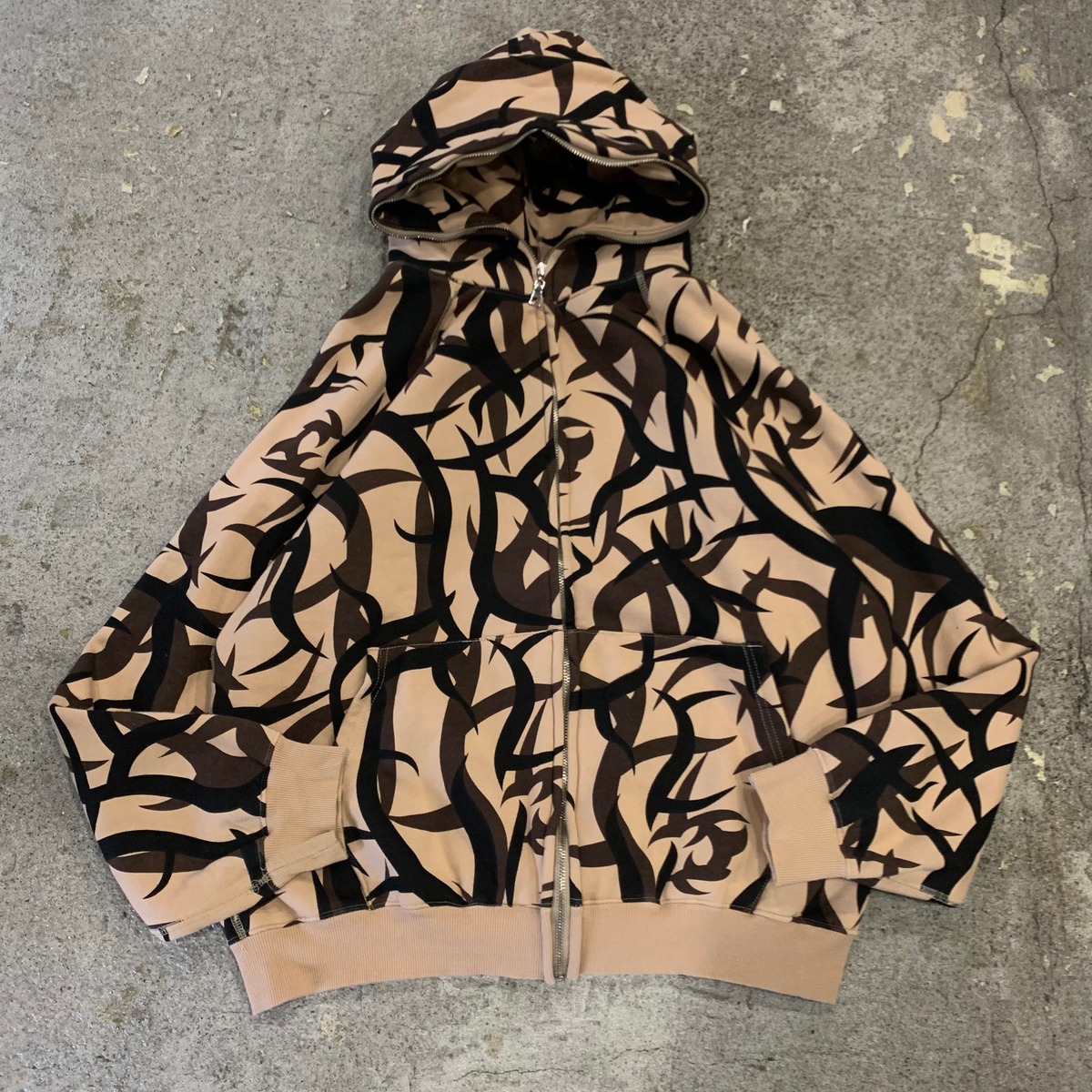 90s A BATHING APE tribal camouflage zip up parka | What