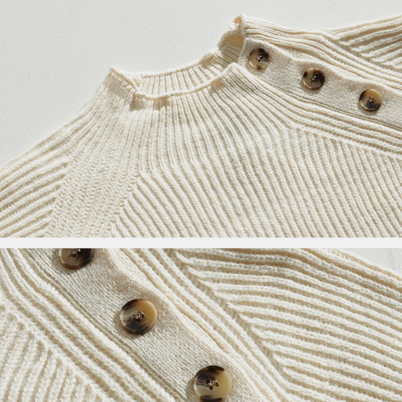 ハーフタートルボタンルーズニット　MT0080326