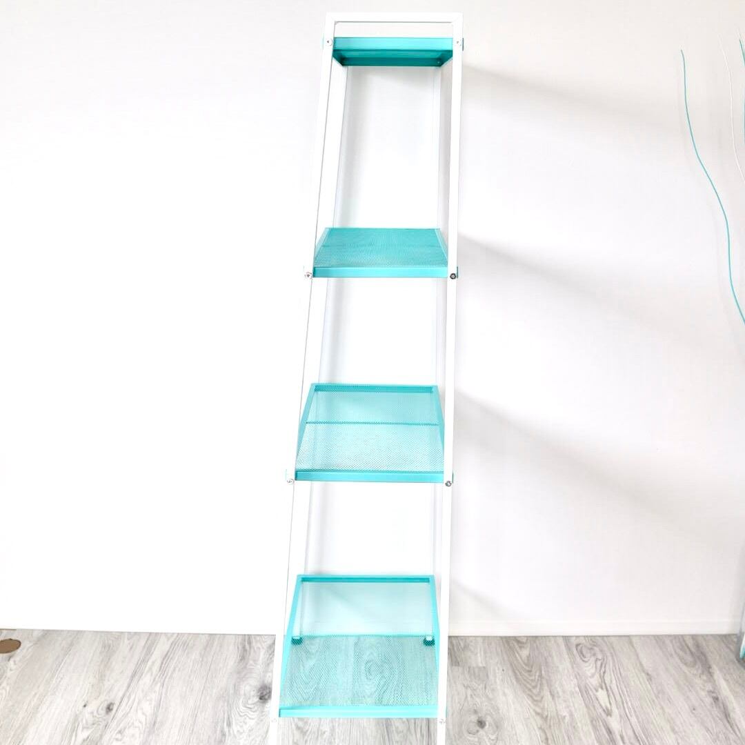 ブルー×ホワイト ディスプレイオープンラック シェルフ スチール棚