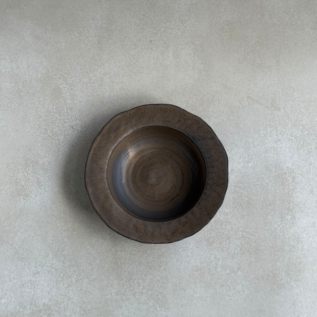 遠藤窯 ブロンズプレート石目リム小鉢