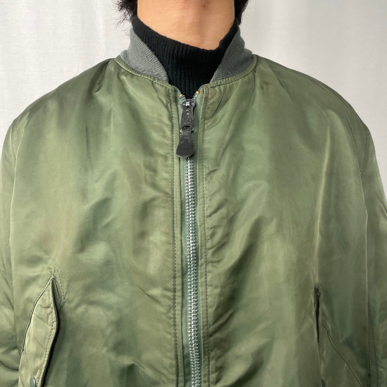 90年代 USA製 ALPHA アルファ MA-1タイプ フライトジャケット メンズL 