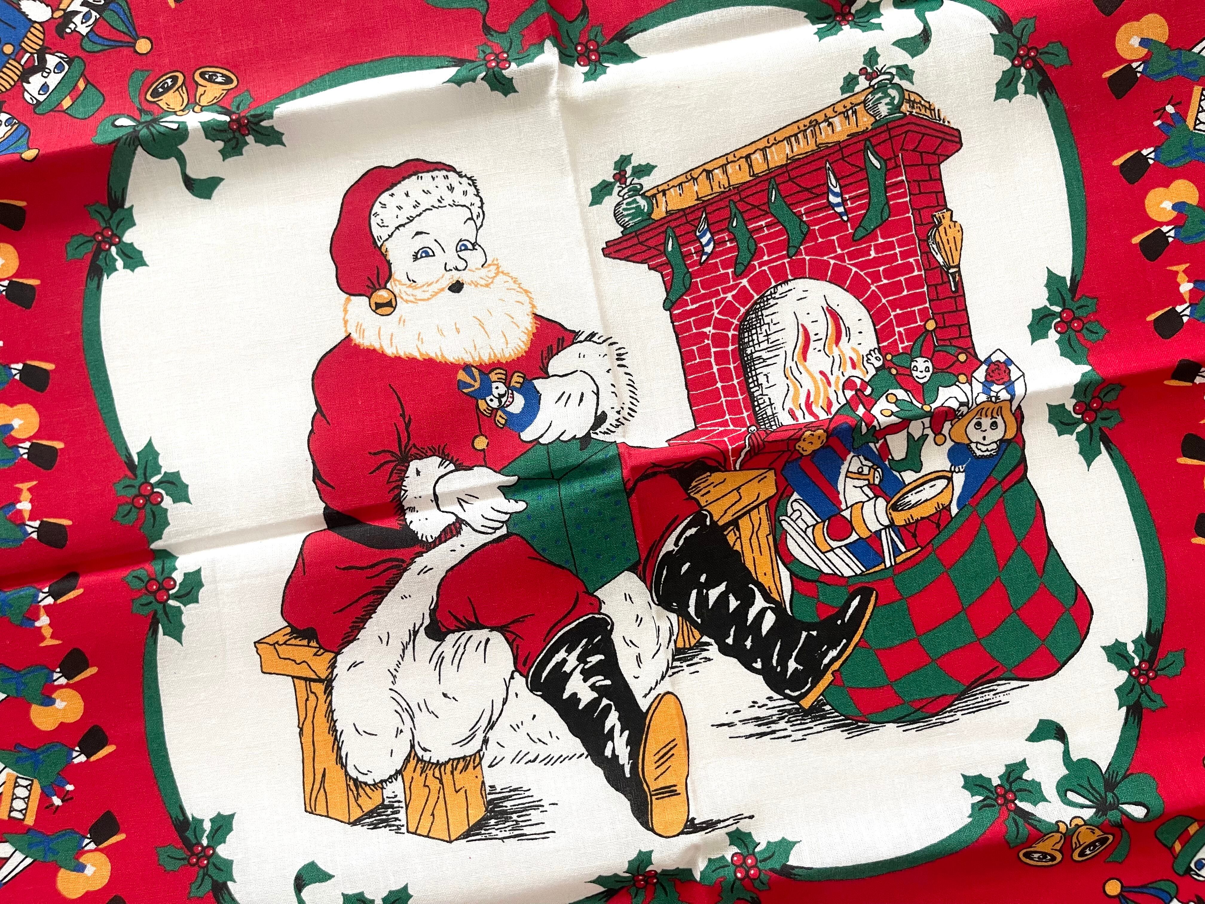 Deadstock】1980-90s RN16463 クリスマス ヴィンテージバンダナ MADE