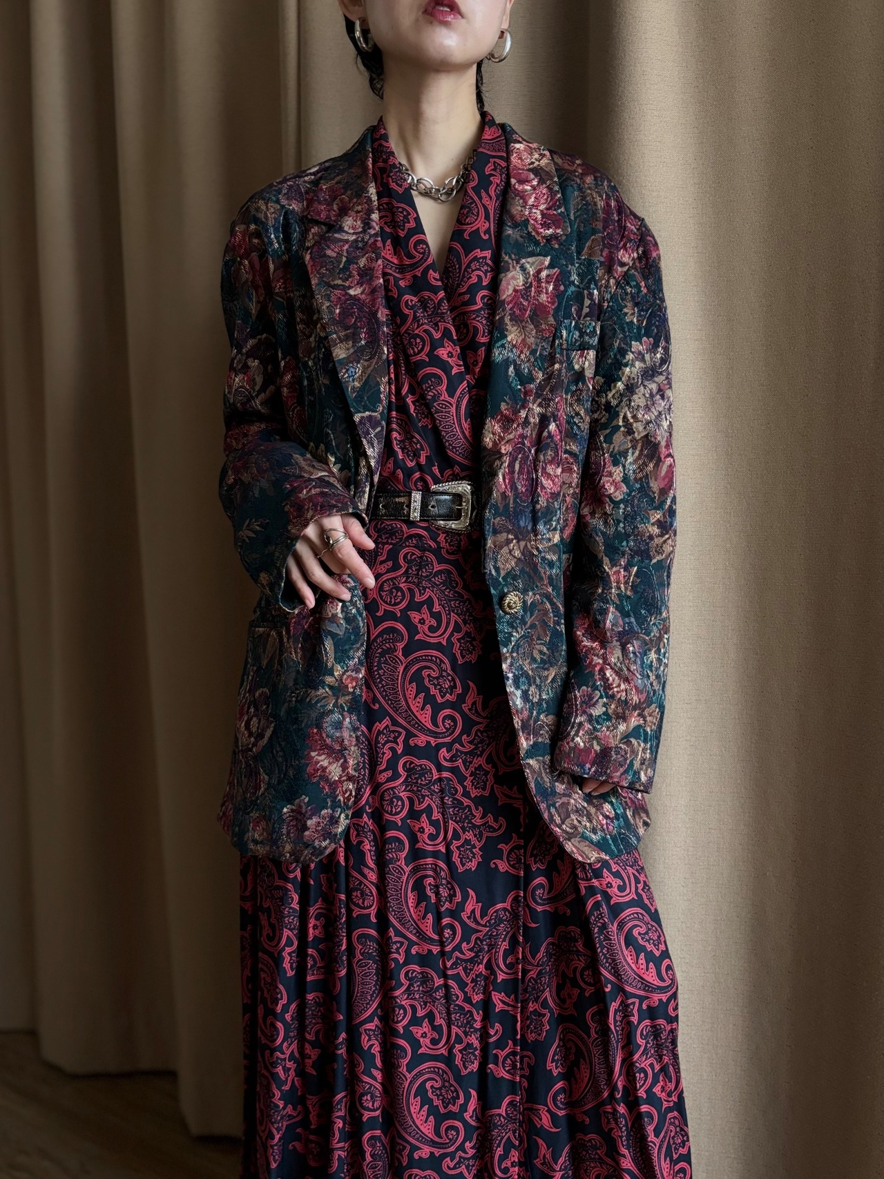 MADE IN U.S.A. floral jacquard light jacket-5159-2