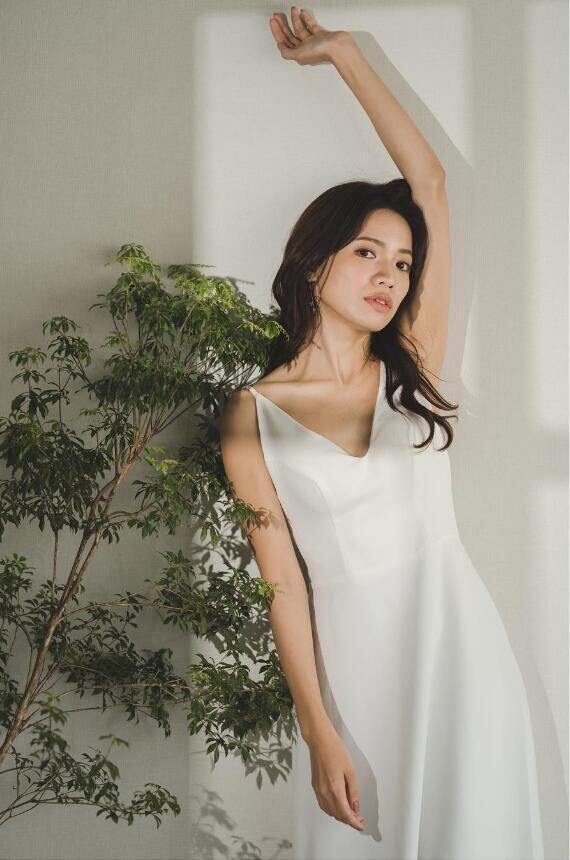 パーティードレス キャミソール Vネック トレーン/ロング ファスナー 2  