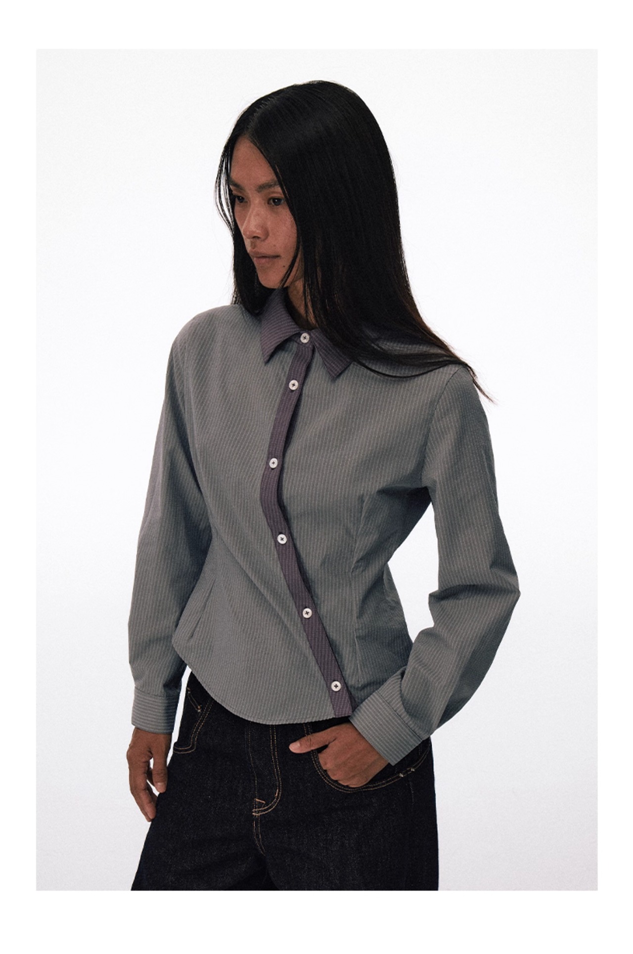 CONP Asymmetrical Patchwork Shirt