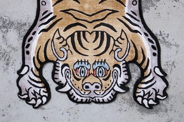 Tibetan Tiger Rug 《Sサイズ•シルク・オリジナル2・マスタードイエロー335》チベタンタイガーラグ