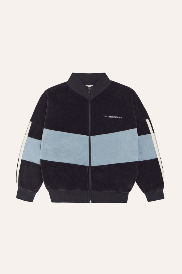 送料無料 the campamento/Grey Color Block Sweatshirt