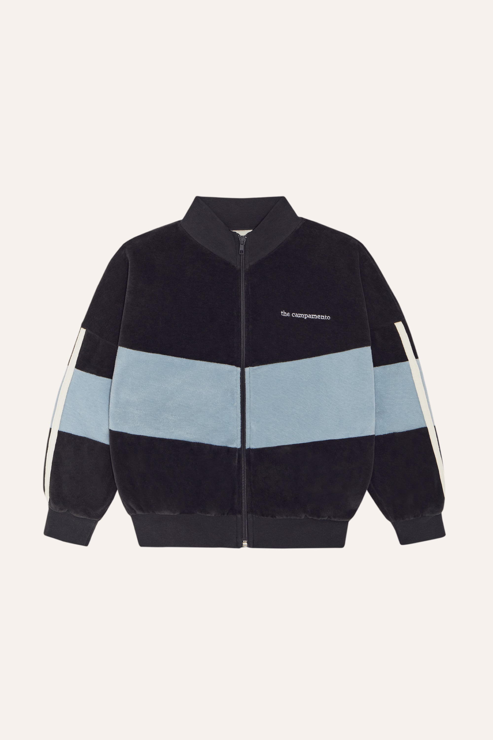 送料無料 the campamento/Grey Color Block Sweatshirt