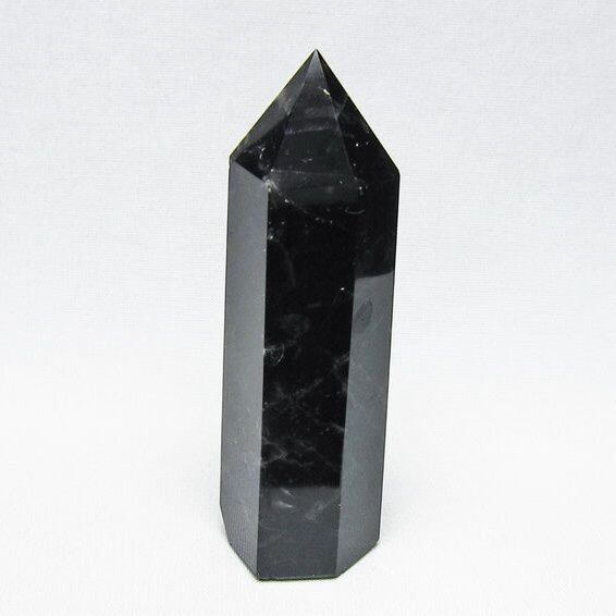 モリオン ポイント 黒水晶 六角柱 置物 一点物 142-11275