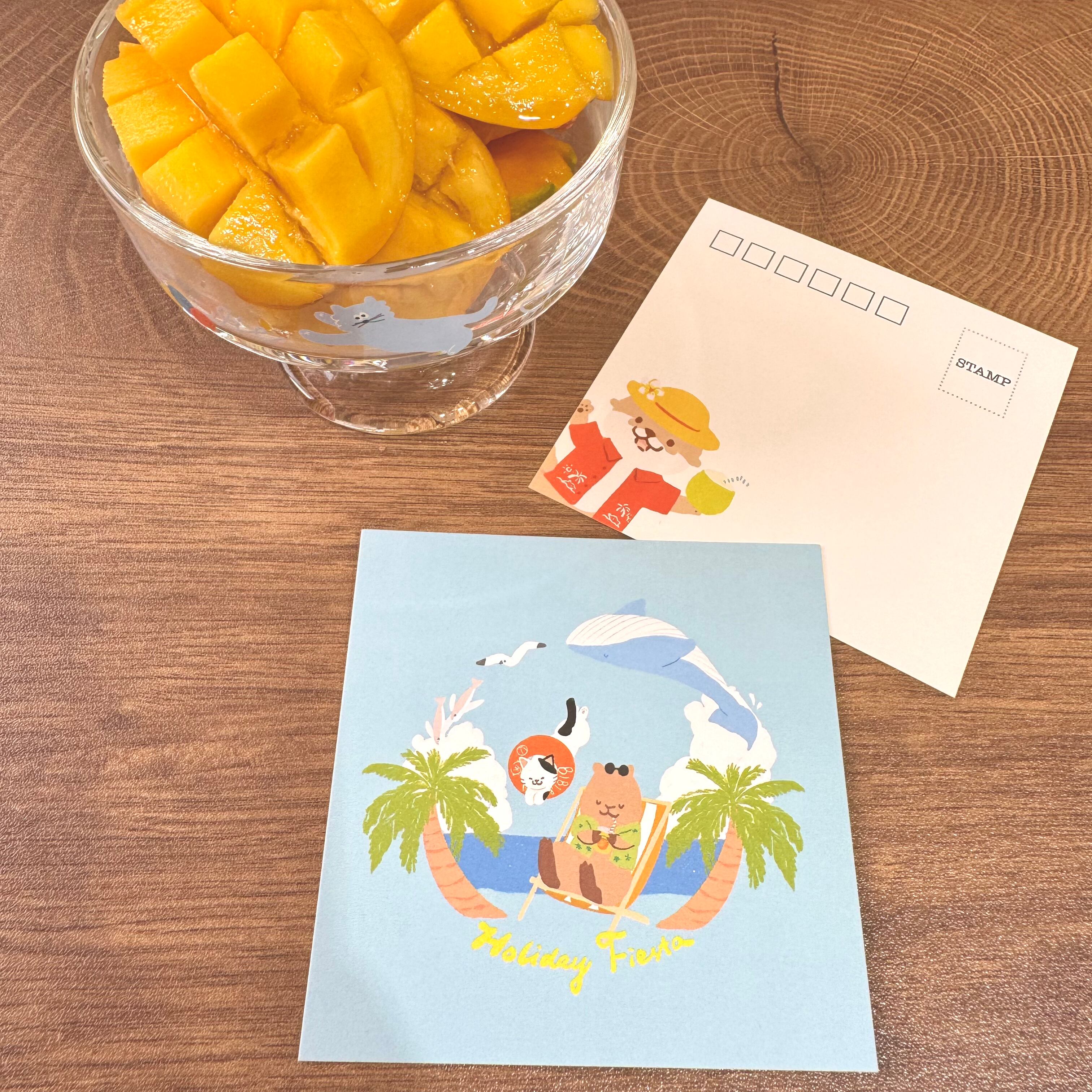 カワウソとカピバラの南島ホリデーポストカードセット