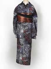 【受注商品】Rumi Rockきもの「スパイスの国」グレー　[A893]
