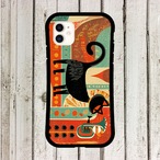 iPhoneケース 黒猫 ユーフォニウム 音楽｜金管楽器 北欧レトロ CAT031