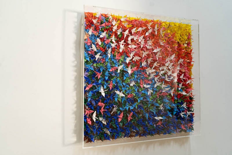 UNTITLED No,17 (千 Sen) / 千羽鶴の抽象画シリーズ 現代アート作品