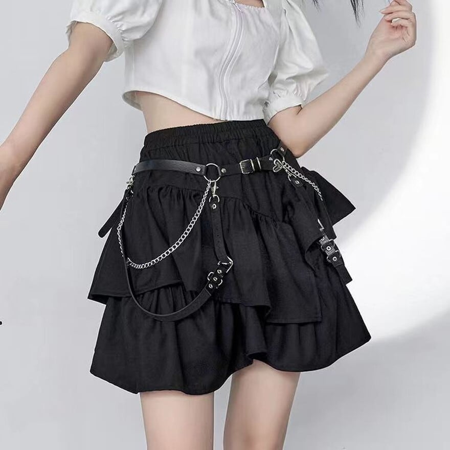 ゴスロリ ミニスカート ベルト付き×ライブ参戦服向け｜WithU