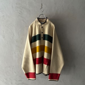 -Woolrich- 70's line design half snap wool pullover