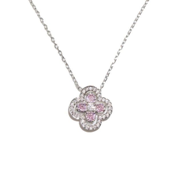 clover flower necklace PINK [141]
