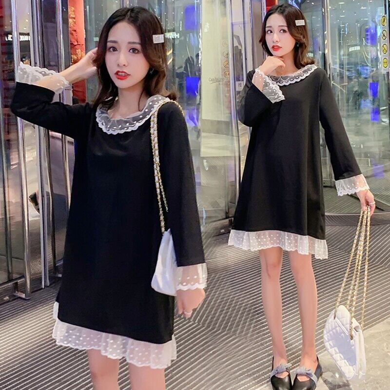 【新作】【送料無料】 妊婦春ドレスレースフレアスリーブピーターパンカラーミニドレスプラスサイズマタニティAラインコットン服かわいい 大きめサイズ 大人ガーリー スウィート キュート カジュアル スプリング 春物 AL expec343270005914