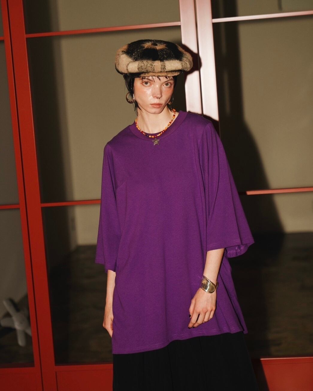 AMBERGLEAM／ウールアップルキャスケット（チェック） AMBERGLEAM／ウールアップルキャスケット（チェック）