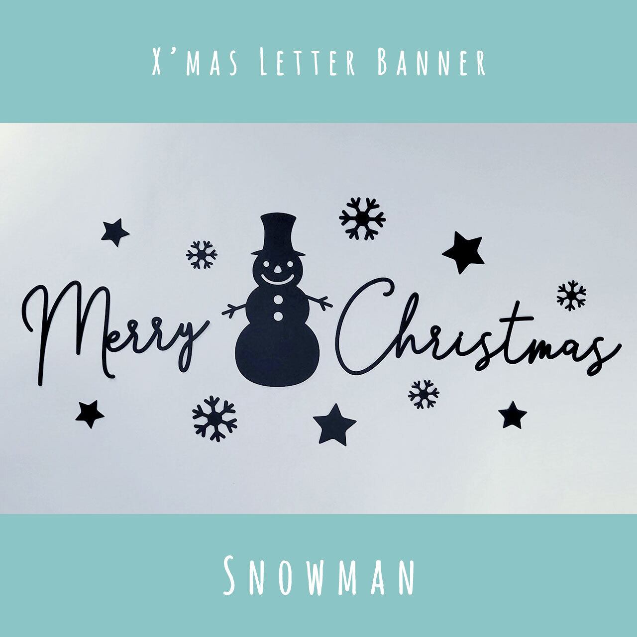 クリスマスのレターバナー「スノーマン・雪だるま」 | HAPPY BIRTHDAY