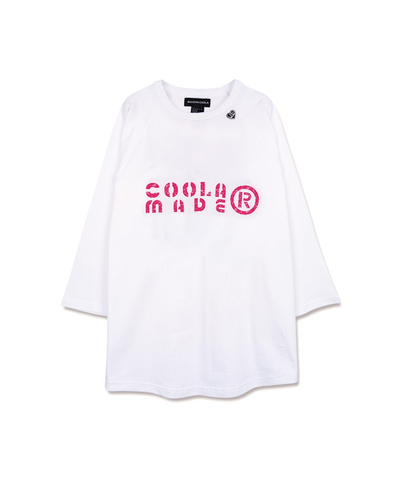 COOLAバスプリントラグランスリーブTシャツ (WHITE)　CQ-48025