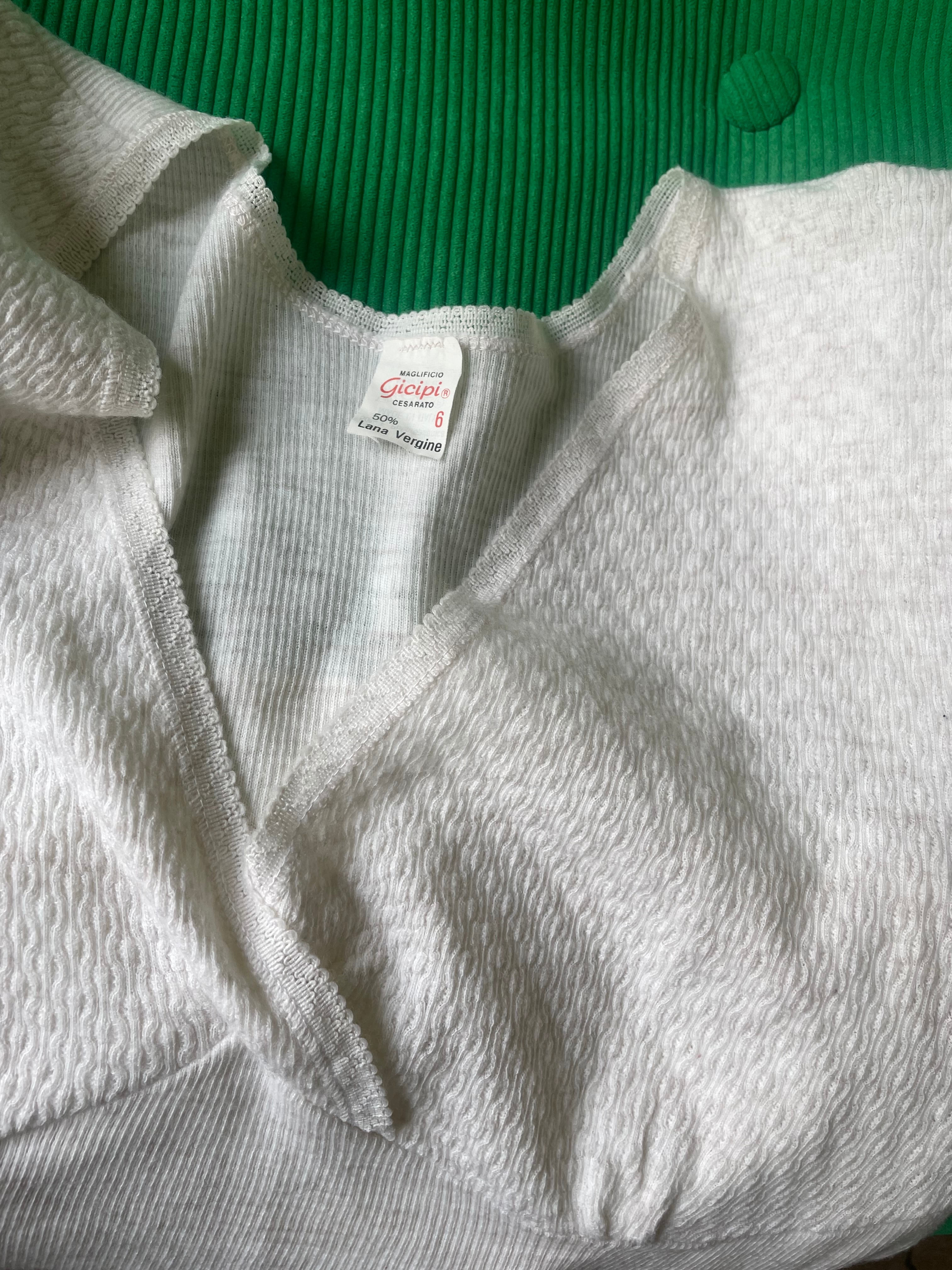 70s-80s Italy  "gicipi" Wool Blend Crossover Knit Top