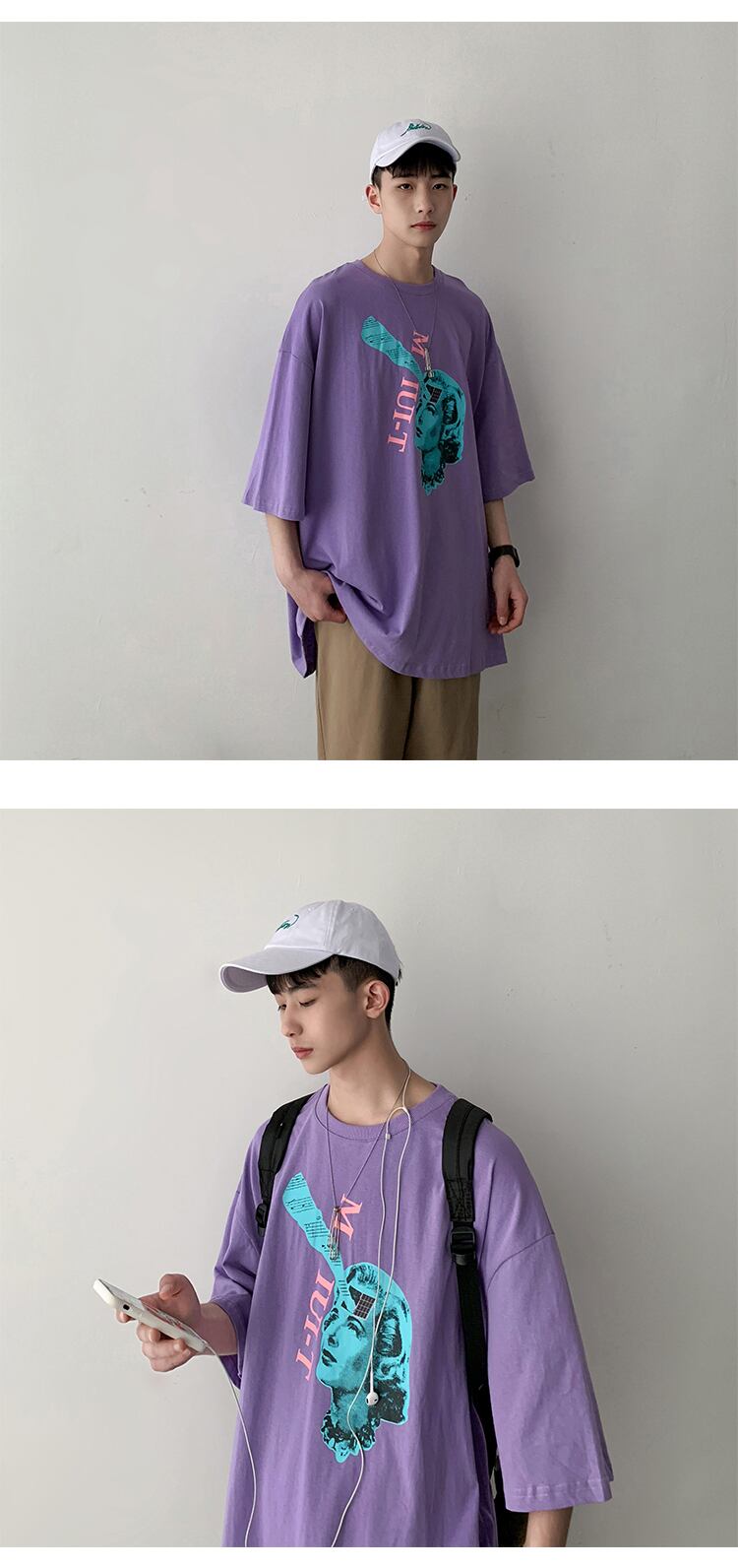 全3色 Tシャツ カットソー プリント カジュアル シンプル