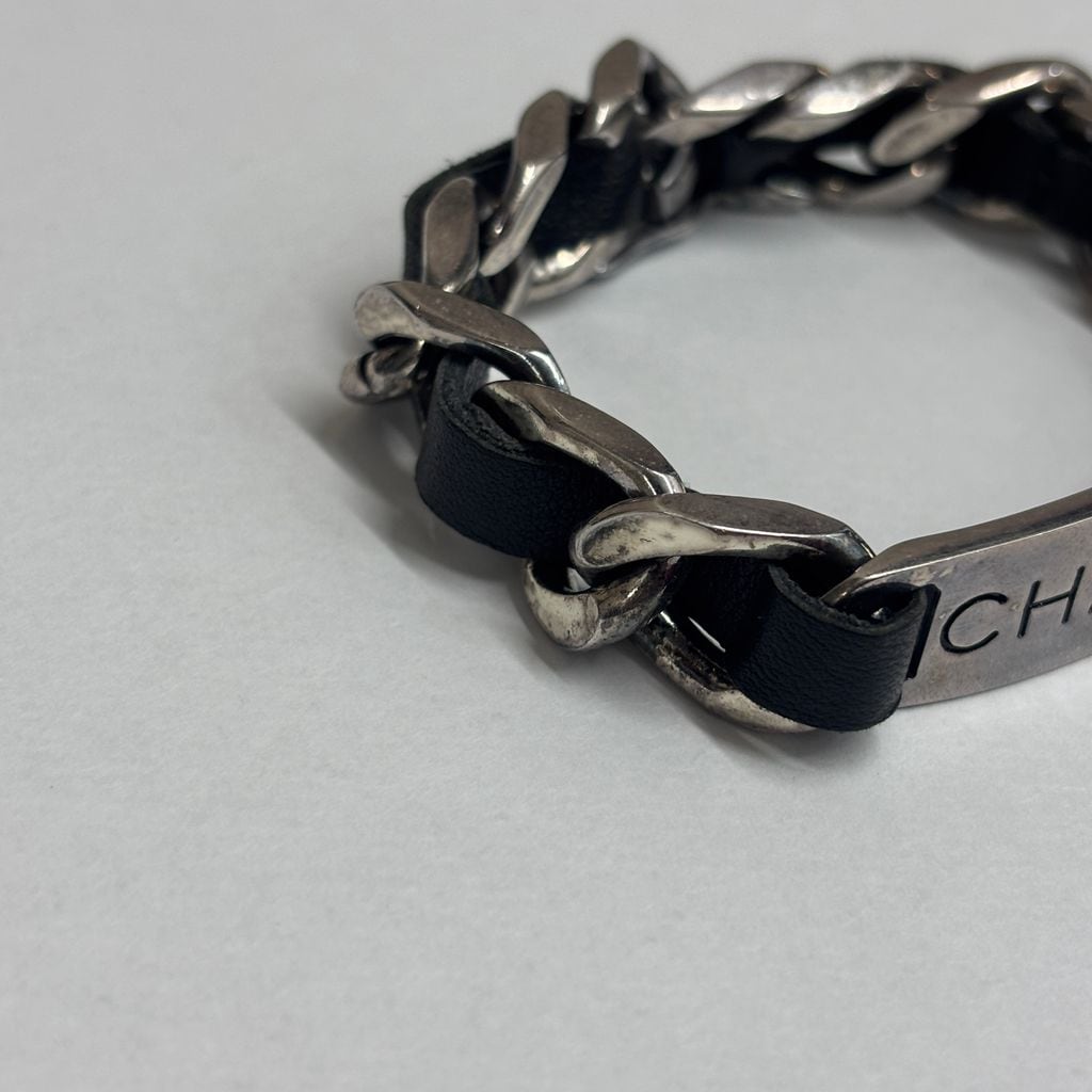 CHANEL シャネル 96SS PLATE BRACELET ブレスレット シルバー×ブラック