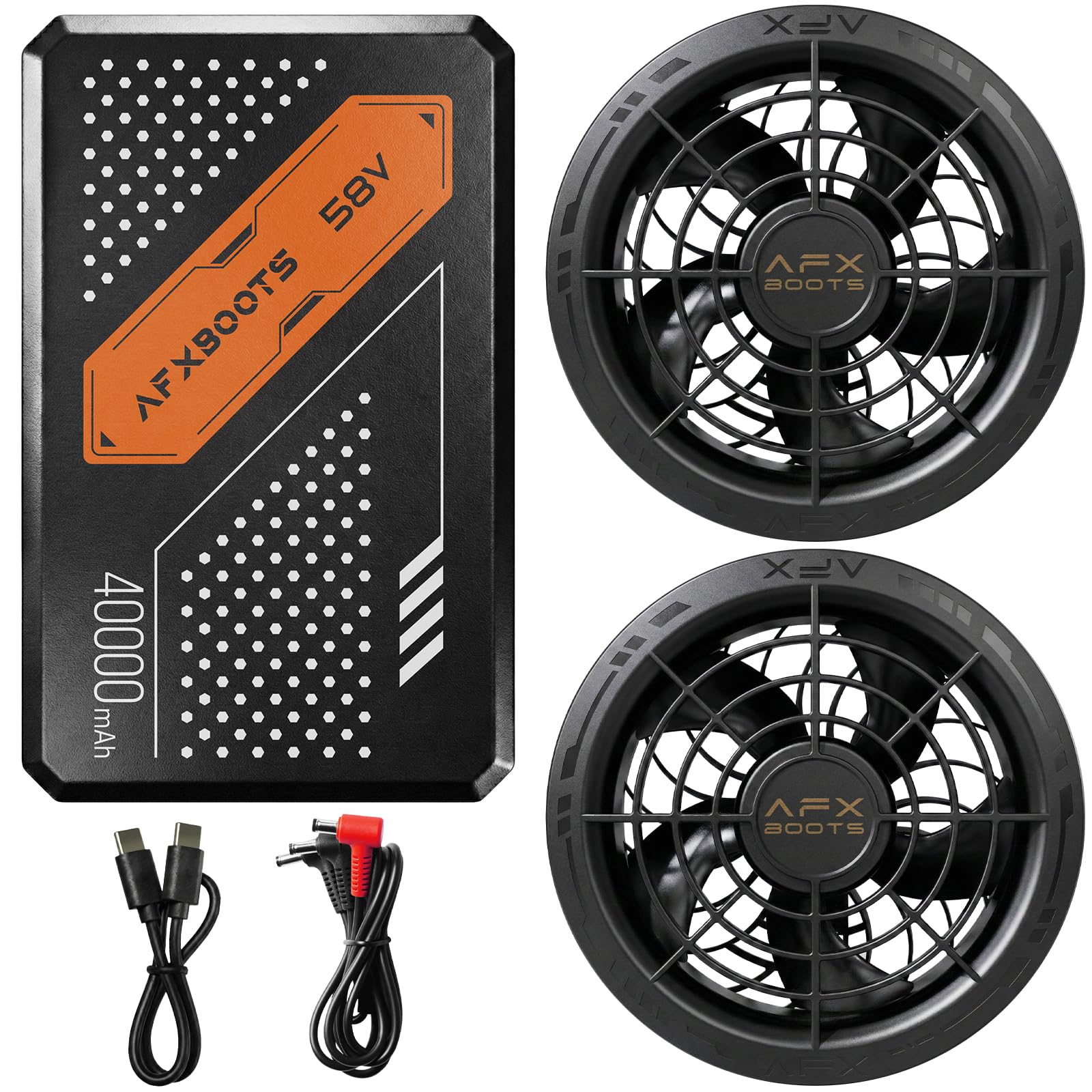 空調作業服 ファン バッテリーセット 52V 40500mAh -19℃冷却プレート 6