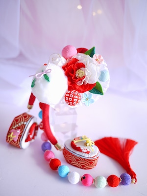 祝い帯飾り【雪華兎】ゆきはなうさぎ