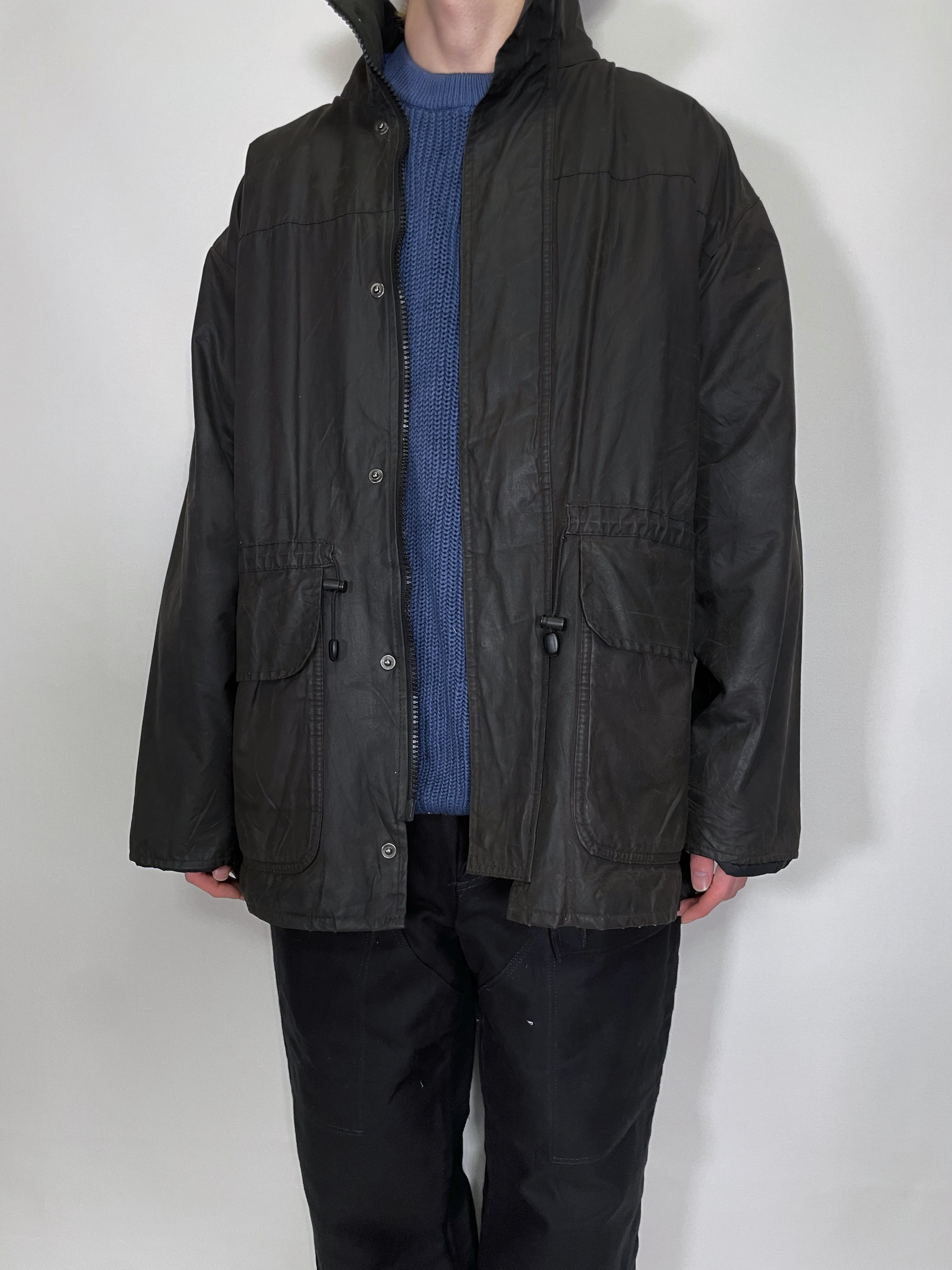 y15 A1560 BARBOUR BLACK WAX JACKET 『L』 | yoused