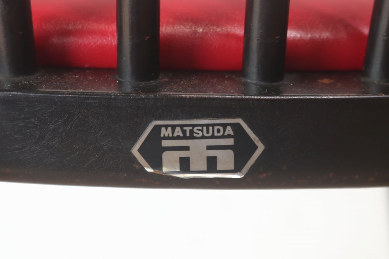 レトロ ダイニングチェア 椅子 食堂 木製 合皮 レザー 赤 松田家具 2 レトロ ダイニングチェア 椅子 食堂 木製 合皮 レザー 赤 レッド 松田