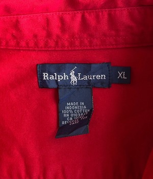 Vintage 90−00s Polo Ralph Lauren button down shirt -Red-
