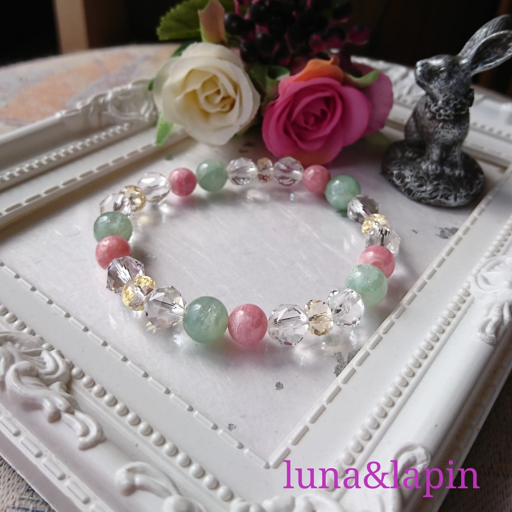 癒しの極上アベンチュリンとインカローズのブレスレット | luna&lapin