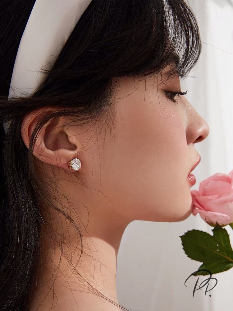 10-ピアス ハート アシンメトリー ラインストーン チェーン パール 10-ピアス ハート アシンメトリー ラインストーン チェーン パール