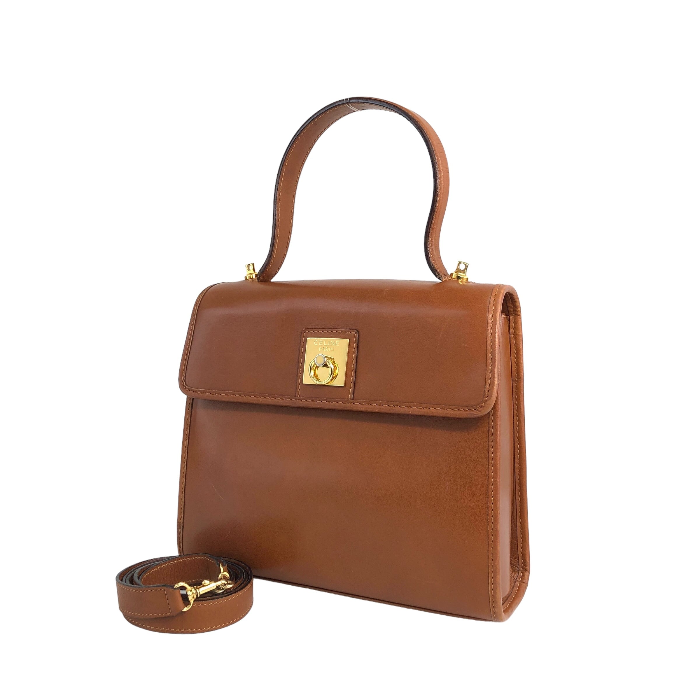 CELINE セリーヌ ショルダーバッグ ブラウン ガンチーニ レザー CELINE セリーヌ ショルダーバッグ ブラウン ガンチーニ レザー