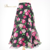 社交ダンス 衣装 スタンダード スカート レッスンウェア レディース SEKINE セキネ ピンク系 ブラック系 グリーン系 黒 緑 花柄 薔薇 フラワープリント ダンスウエア エレガント 軽量 女性用 おしゃれ お出かけ 夏用 フルスカート かわいい 可愛い 大人 上品 春夏 秋冬 カジュアル 体型カバー