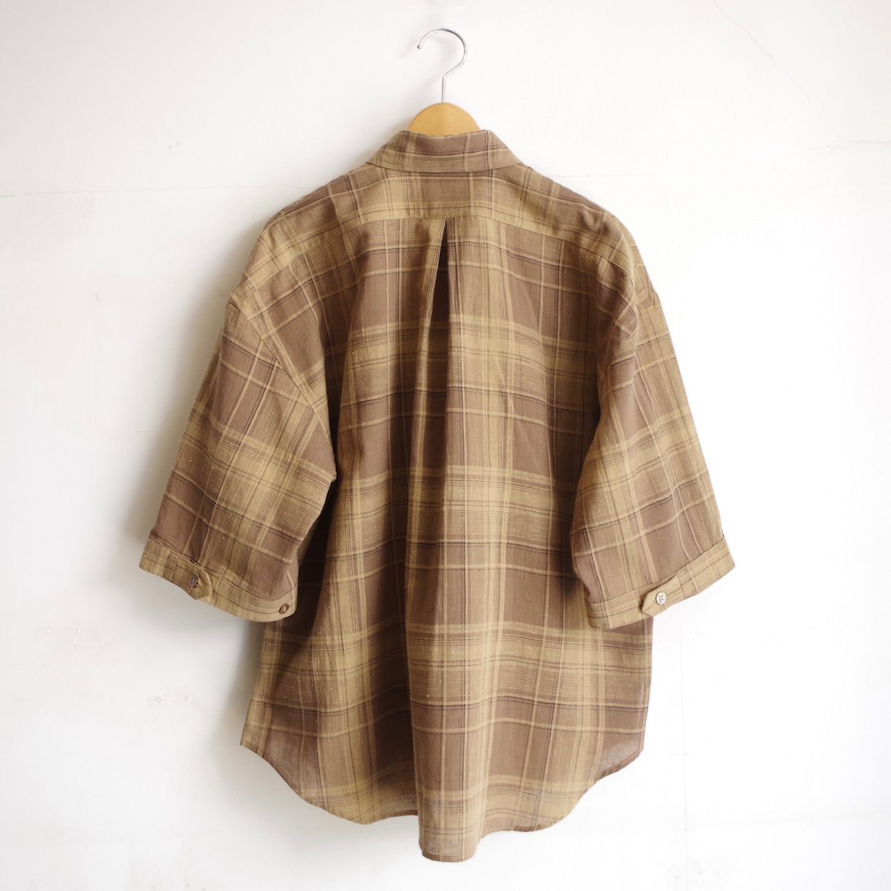SINME リネンチェックH/Sシャツ