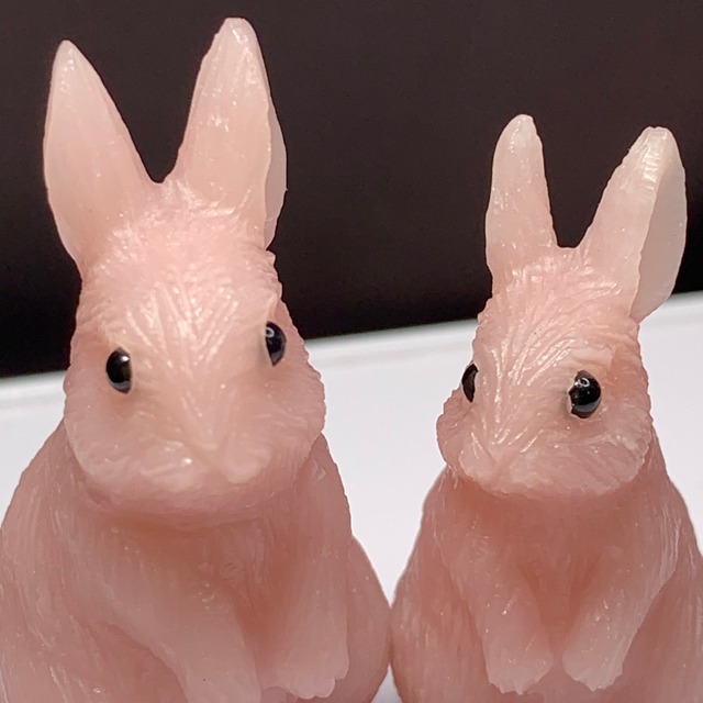 02.ピンクオパールうさぎ・親子ペア♪インテリア