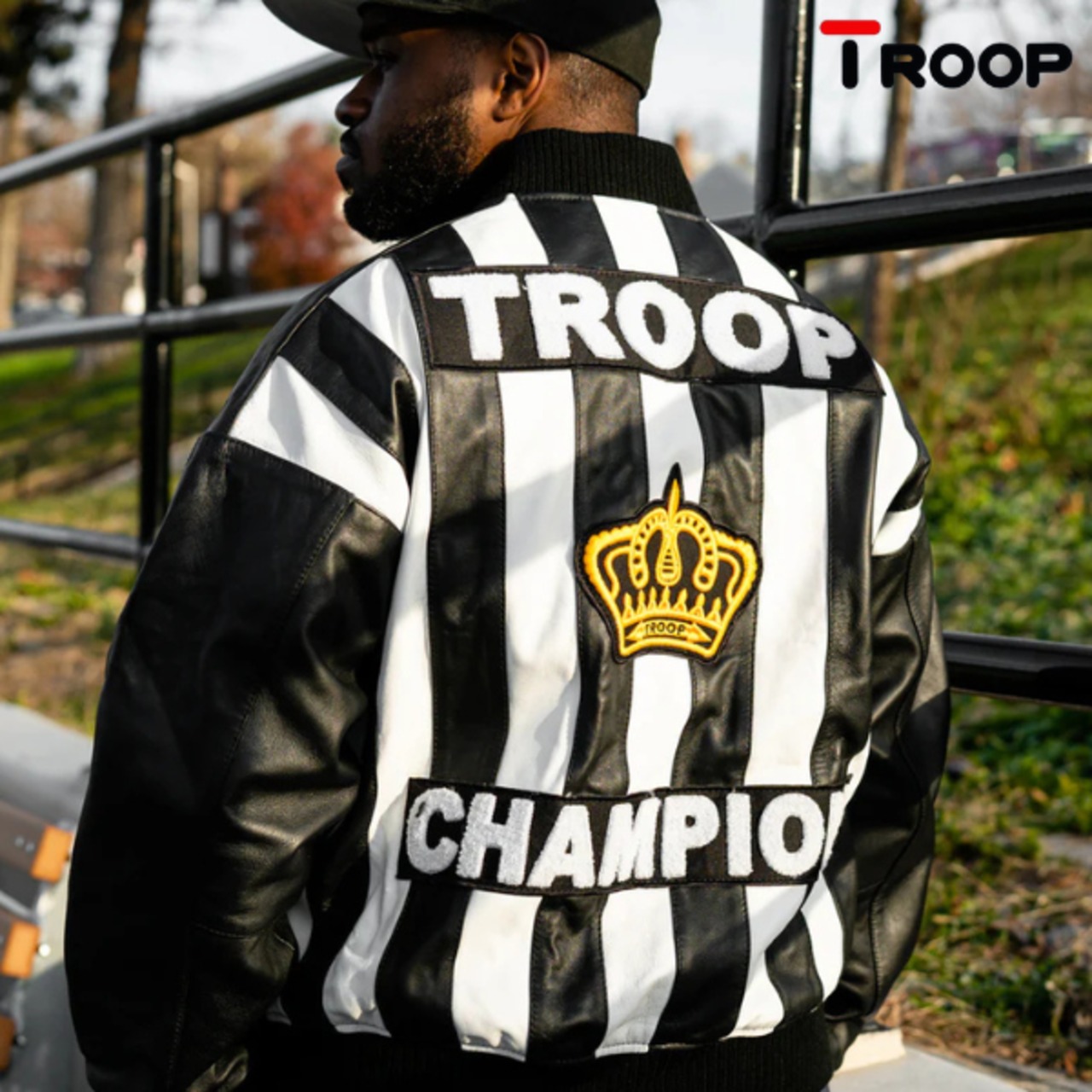 TROOP「"Champion" Leather Jacket Black×White」 - 1