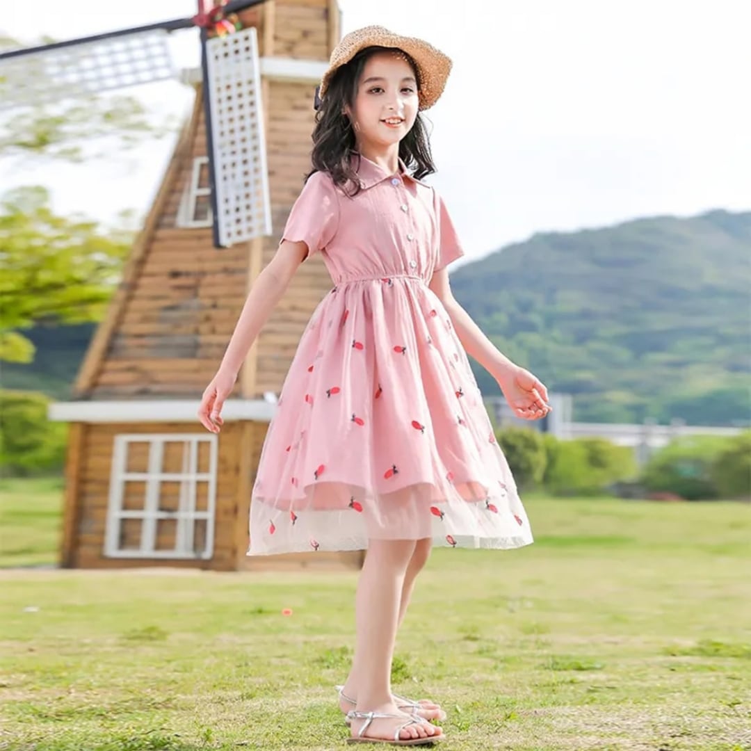 アモちゃん様♪韓国子ども服 120 珍しく グリーン チュールワンピース