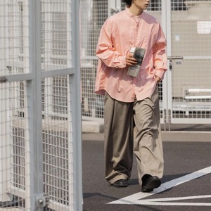 Cotton band collar shirt 0468