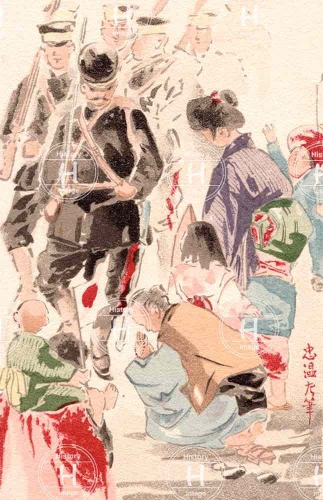 日露戦争「肉弾」陸軍中尉・桜井忠温筆・3画像・1904年〜1905年（明治
